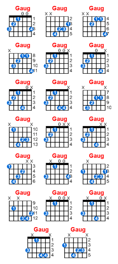 Hợp âm guitar Gaug và các thế bấm