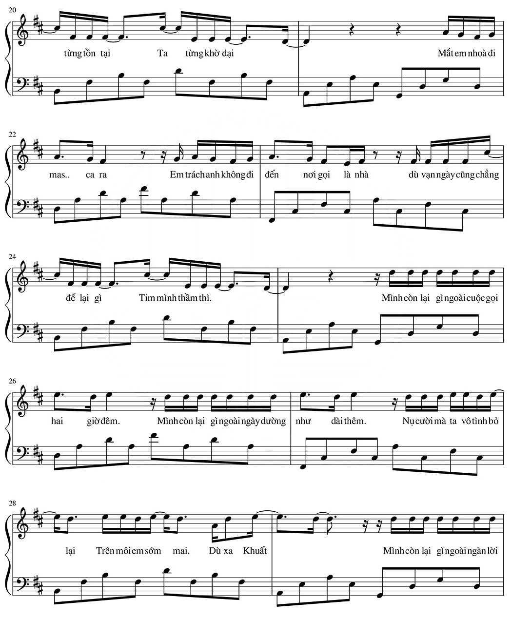 Sheet nhạc Mascara 3