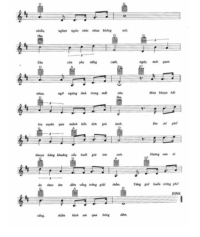 Sheet Nhạc Phố Vắng Em Rồi - Nguyễn Đan Thanh - Cùng Tập Nhạc